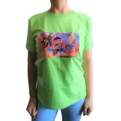 GENERICO - Polo Mujer Manga Corta Diseño Corre caminos - Verde limón