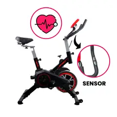 GENERICO - Bicicleta Spinning Estacionaria Pantalla Carga 120kg Sensor