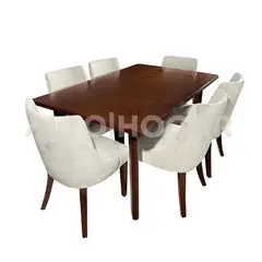 ALTO HOGAR - Juego de Comedor 6 Sillas Aleska Crema