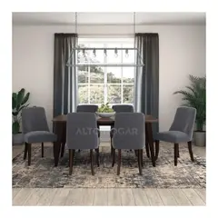 ALTO HOGAR - Juego de Comedor 6 Sillas Loreanna Gris Oscuro