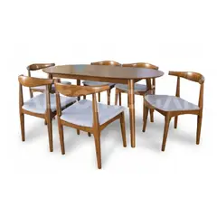 ALTO HOGAR - Juego de Comedor 6 Sillas Ellegance Gris Claro