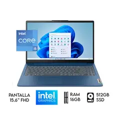 LENOVO - Laptop Ideapad Core I5 12450h Ram 16gb SSD 512GB 15.6" FHD Color Abyss Blue