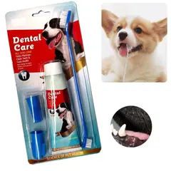 GENERICO - KIT CEPILLO DE DIENTES Y PASTA DENTAL PARA PERROS Y MASCOTAS