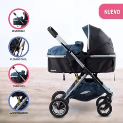 GENERICO - Coche Moises de Lujo «ULTRA INFINITIVE» Blue