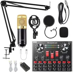 GENERICO - Kit Microfono Condensador Studio Pc Modelo Bm800 Tarjeta de Sonido