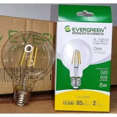 GENERICO - FOCO VINTAGE CLEAR G80 8W LED EVER GREEN