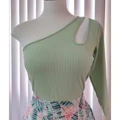 MARWAL - TOP ASIMÉTRICO MELANY - MANGA 3/4 - - varios colores