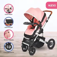 BABY CAM - Coche Cuna Moises «ENZO II» Pink