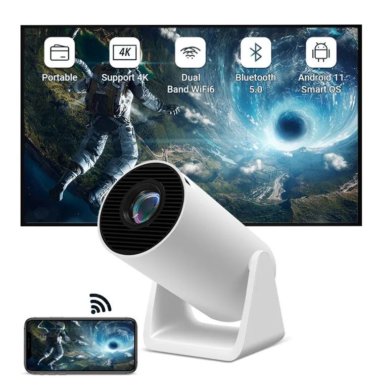 Proyector Giro 180° - Alta definición 720p - Versión Android - Blanco