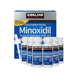 KIRKLAND - Minoxidil Liquido 6 Frascos - Barba - Cabello y Cejas