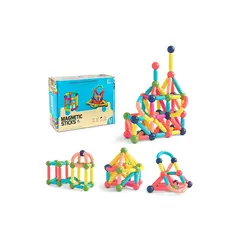 GENERICO - Juego Didáctico Educativo: Bloques Magnéticos de 64 Piezas