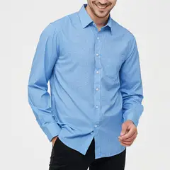 ZIMRAHYG - Camisa manga larga hombre camisas de vestir camisa polo