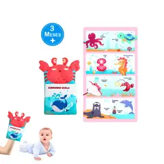 GENERICO - Títere y Libro Sensorial con Colitas 3D de Animales Marinos