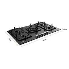 SOLE - Cocina A Gas Empotrable 5 Quemadores Solco041