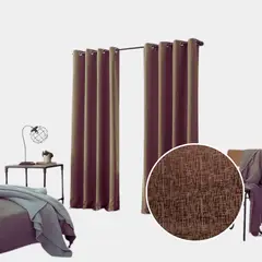 SALA FABULOSA - Cortina con aros jacquard 3mts ancho compartido x 2.30 alto Chocolate