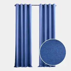 SALA FABULOSA - Cortina con aros jacquard 3mts ancho compartido x 2.30 alto AZUL