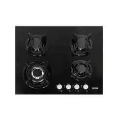 SOLE - Cocina empotrable vidrio templado SOLCO034 4 hornillas.