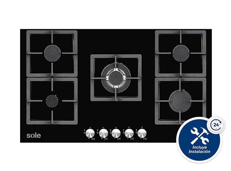 COCINA A GAS EMPOTRABLE 5 QUEMADORES SOLCO041.