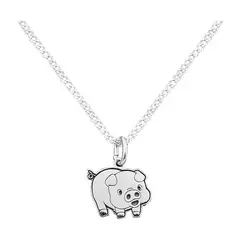 GENERICO - Collar Cerdito Plata 950 - Musas Vanidosas