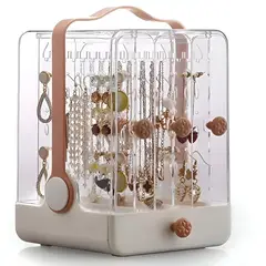 ELMEJORPRECIO - Joyero Organizador De 4 Divisiones Con Asa Rosada