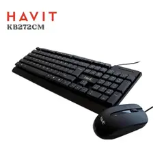 HAVIT - Combo Teclado y Mouse KB272CM Alámbrico USB Ergonómicos