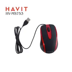 HAVIT - Mouse Alámbrico HV-MS753 Sensor Óptico con conector USB - RDBK