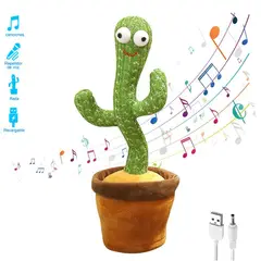 GENERICO - Cactus Bailarín Musical y Repetidor de Voz Recargable