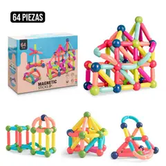 OEM - Juego Magnético Educativo Bloques Construcción 64 Pzs