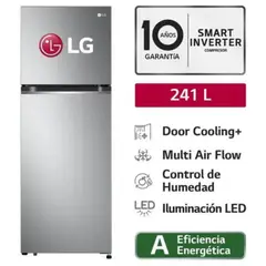 LG - Refrigeradora Top freezer GT24BPP 241 L con Door Cooling Plateada