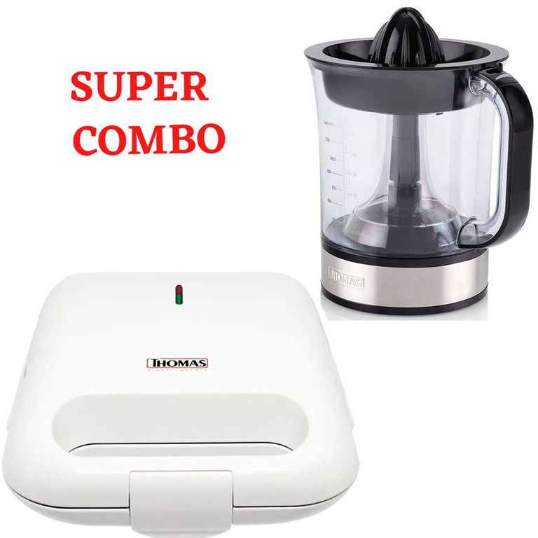 Sandwichera Compacta 2 Panes + Exprimidor de Naranja