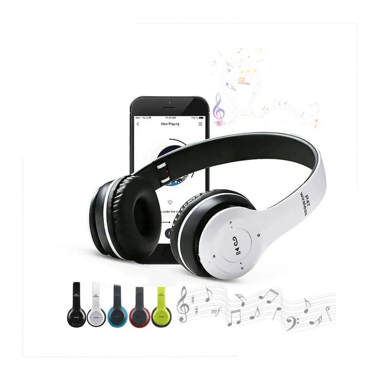 Auriculares Inalámbrico P47 con Bluetooth Blanco
