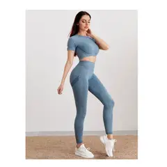 OEM - Set Leggins Top Manga Corta Efecto PUSH UP Dama Tipo Shein