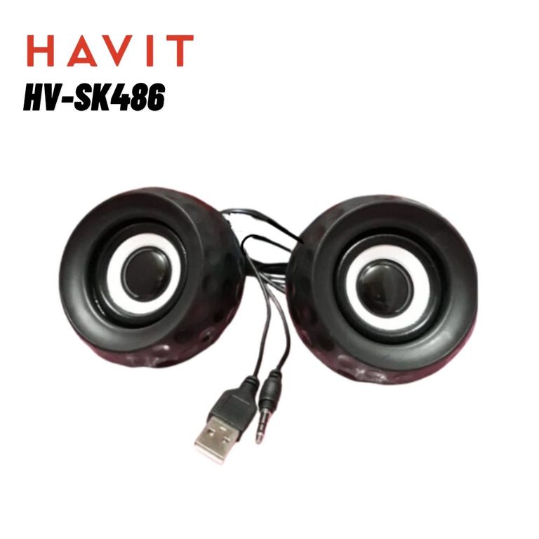 HV-SK486 Parlante Alámbrico 6W USB 2.0 y entrada Auxiliar - BK