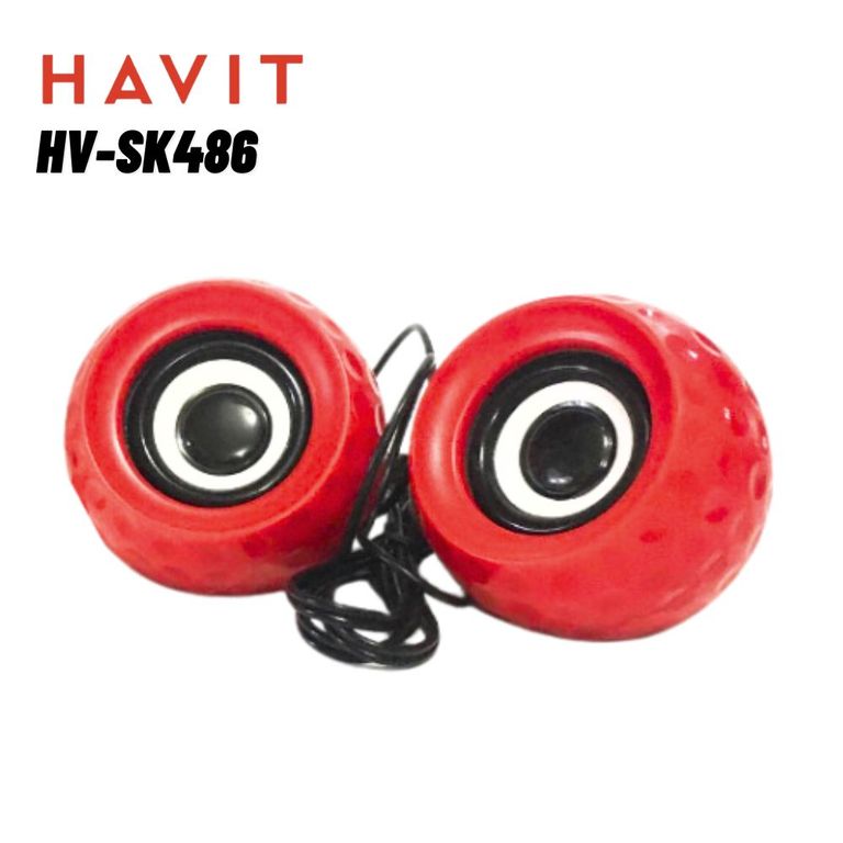 HV-SK486 Parlante Alámbrico 6W USB 2.0 y entrada Auxiliar - Rojo