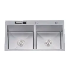 GENERICO - LAVADERO DE ACERO 2 POZA RECTANGULAR 82 X 45 R-INOX