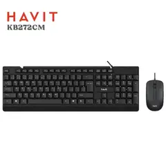 HAVIT - KB272CM Kit Teclado y Mouse Cómodos Alámbricos con Conector USB