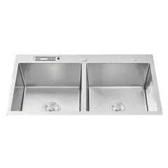 GENERICO - LAVADERO DE ACERO 2 POZA 84 X 48 RECTANGULAR R-INOX