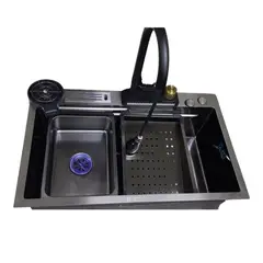 GENERICO - LAVADERO DE ACERO 1 POZA 75 X 46 BLACK R-INOX