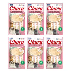 CHURU - Snack Húmedo de Atún con Salmón para Gatos Pack x6