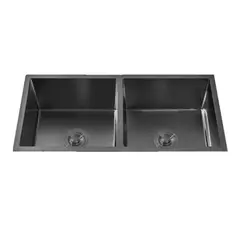 GENERICO - LAVADERO DE ACERO 2 POZA RECTANGULAR 81X48 BLACK R-INOX