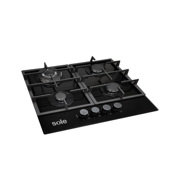 Cocina Empotrable a Gas 4 Hornillas Vidrio SOLCO045V2