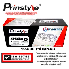 PRINSTYLE - TONER 508A 12.500 PÁG. 508X CF360X - ISO RENDIMIENTO 19752