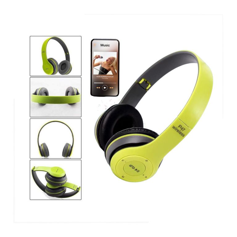 Auriculares Inalámbrico P47 con Bluetooth Verde