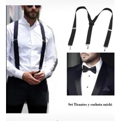 KAST PE - Set tirantes y corbata michi - negro