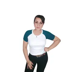 GENERICO - Polo Mujer Manga Corta Diseño Lara - Nathalie Love It - Blanco