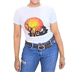 GENERICO - Polo Mujer Manga Corta Calabazas - Nathalie Love It - Blanco