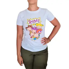 GENERICO - Polo Mujer Manga Corta Rugrats - Nathalie Love It - Blanco