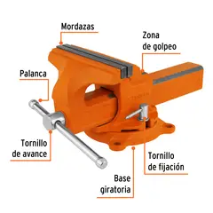 TRUPER - Tornillo de banco 8 tipo europeo de hierro nodular