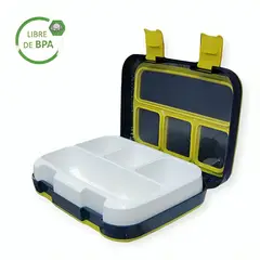 GENERICO - Táper Tipo Bentgo Box Hermético De 4 Divisiones Con Cubierto