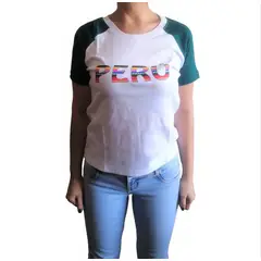 GENERICO - Polo mujer manga corta PERÚ - Nathalie Love It - Blanco